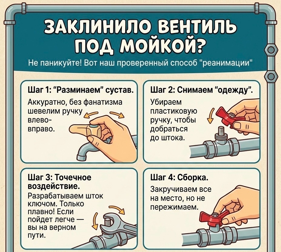  У кого хоть раз в жизни заклинивало вентиль под мойкой?